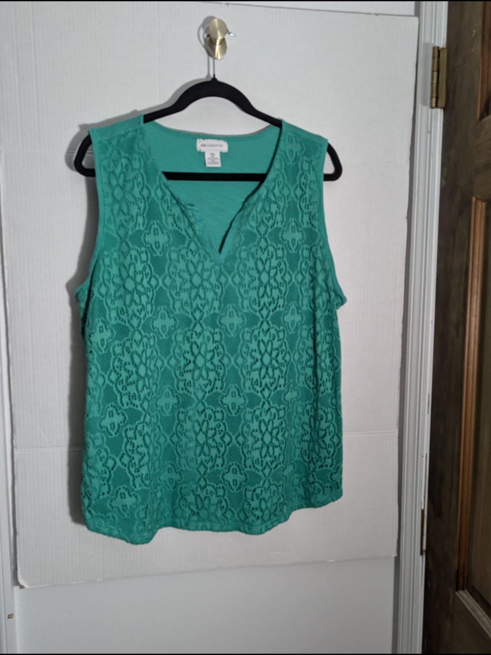 Liz Claiborne Teal Lace Shell Sleeveless Tank Top – Size XXL